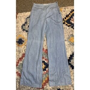 American  Apparel  Womens Wide Leg Light Wash Jean Medium Boho Hipster Retro